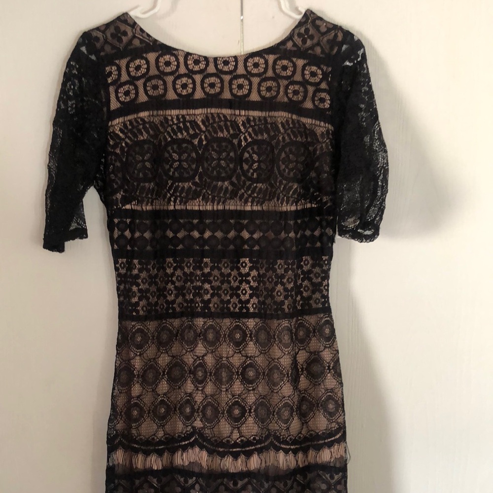 Woman’s fall Mystic black Elegant Christmas Black Lace sheath Dress